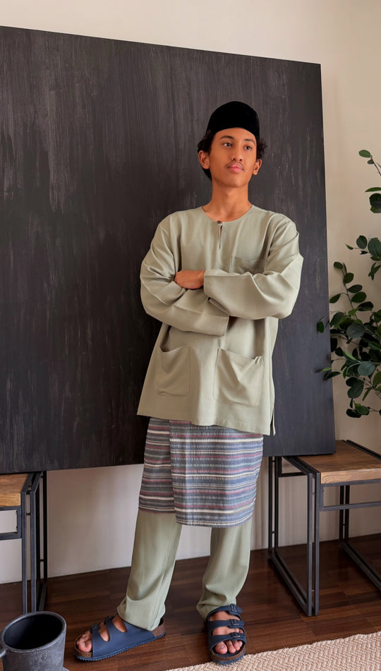 TUAH Baju Melayu Teluk Belanga in Sage