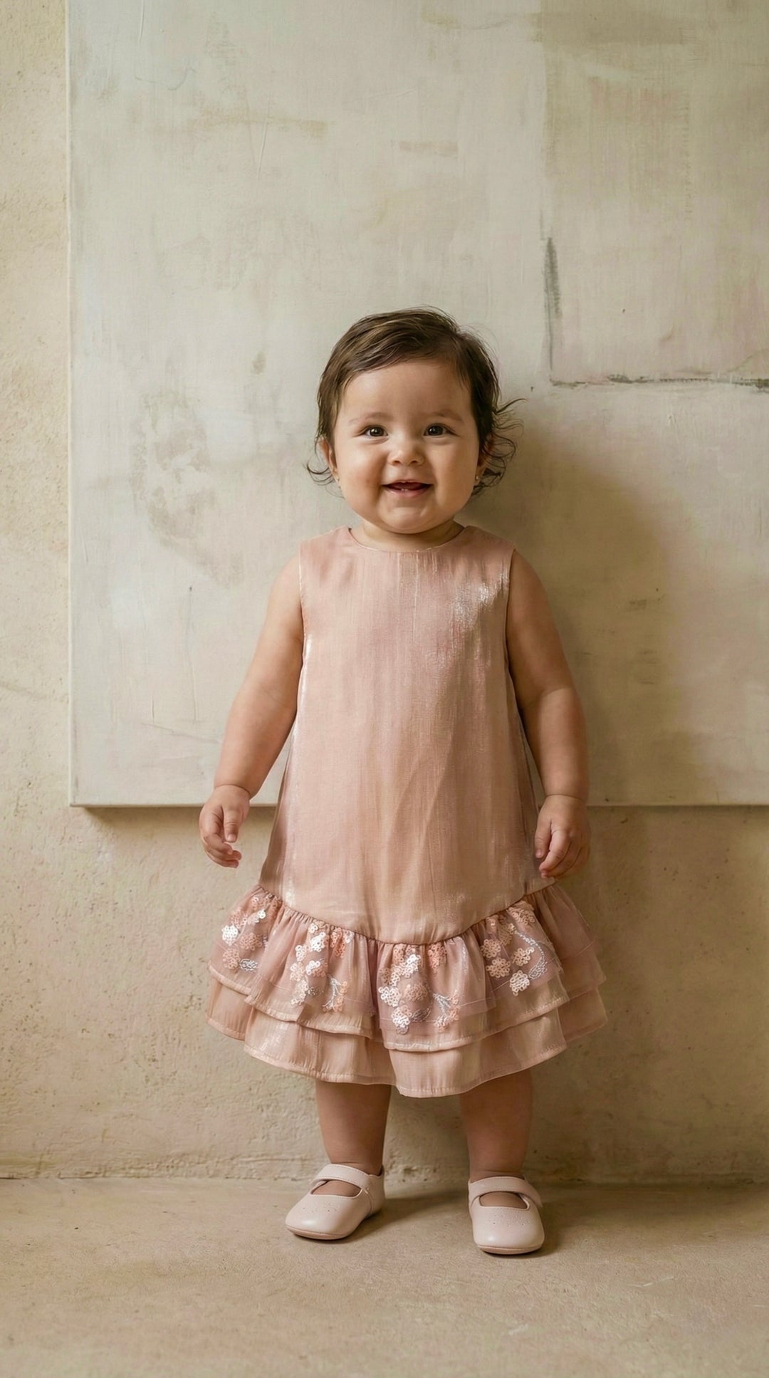 LILI Baby's Dress in Blush Peach