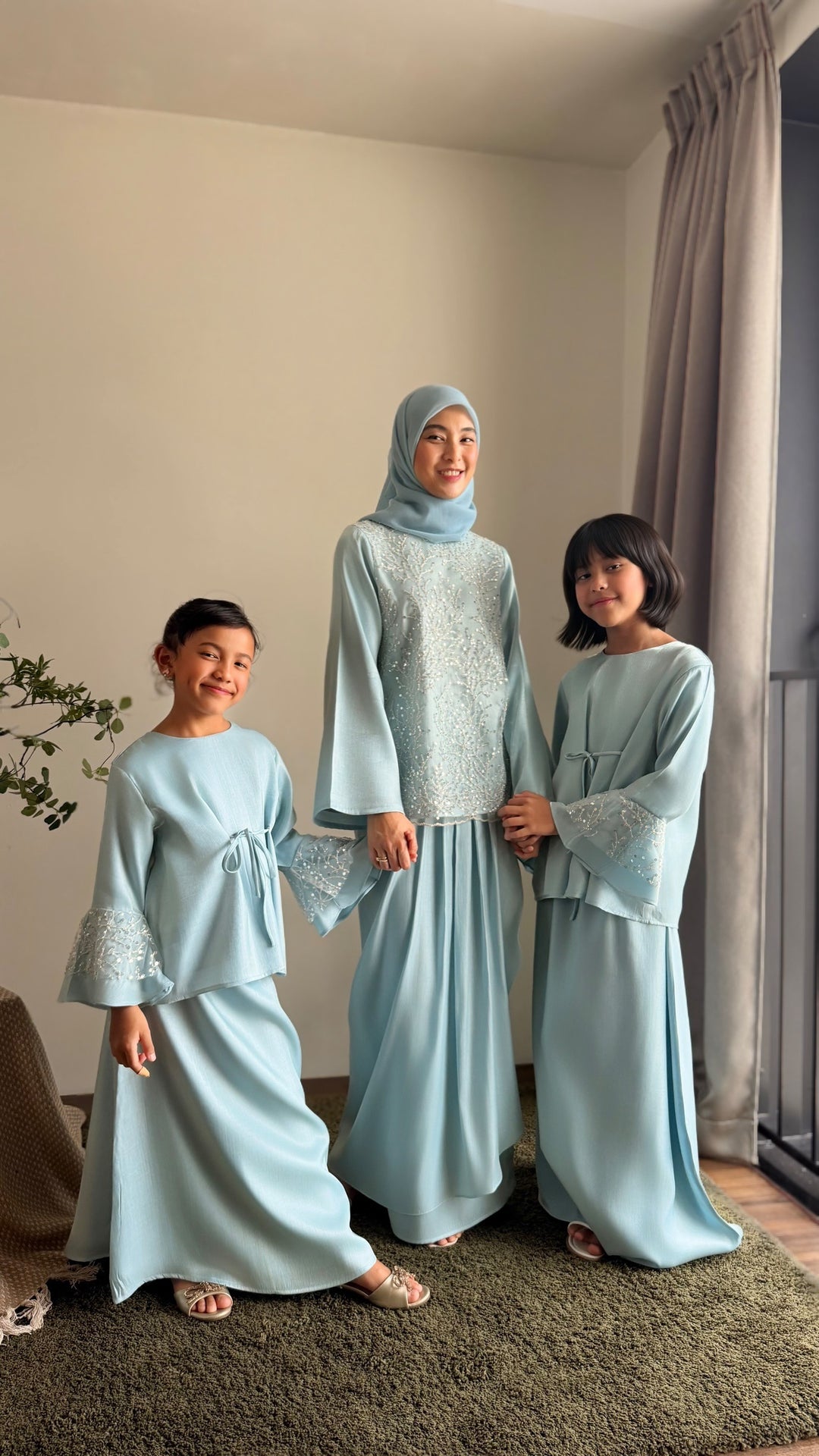 MEKAR Modern Kurung Set in Gilded Ice Blue