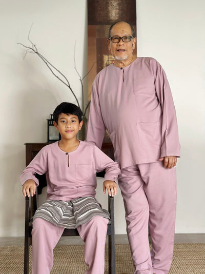 NUH Teluk Belanga Baju Melayu Set in Dusty Lilac