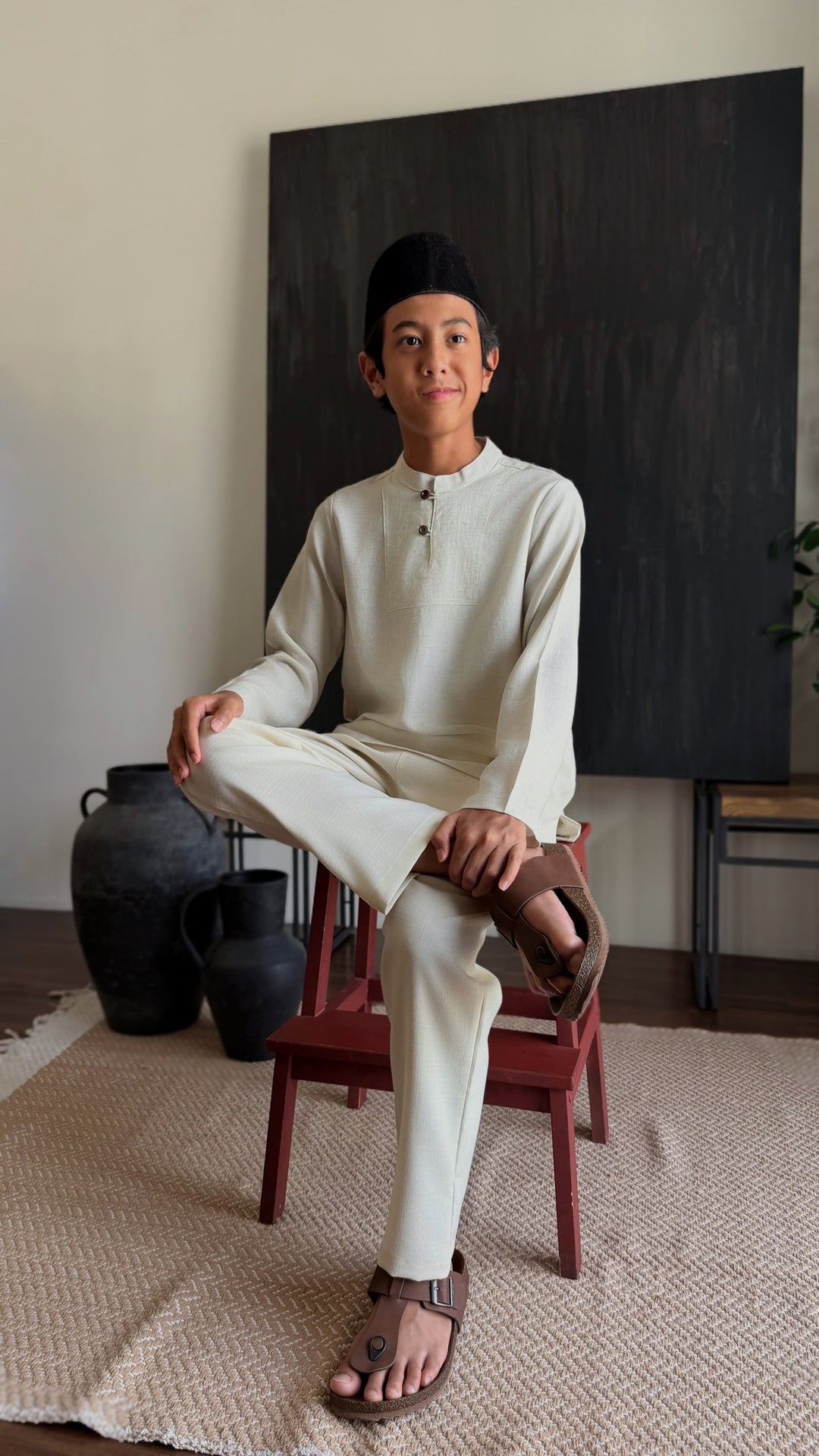 NADIM Kurta in Sandy White