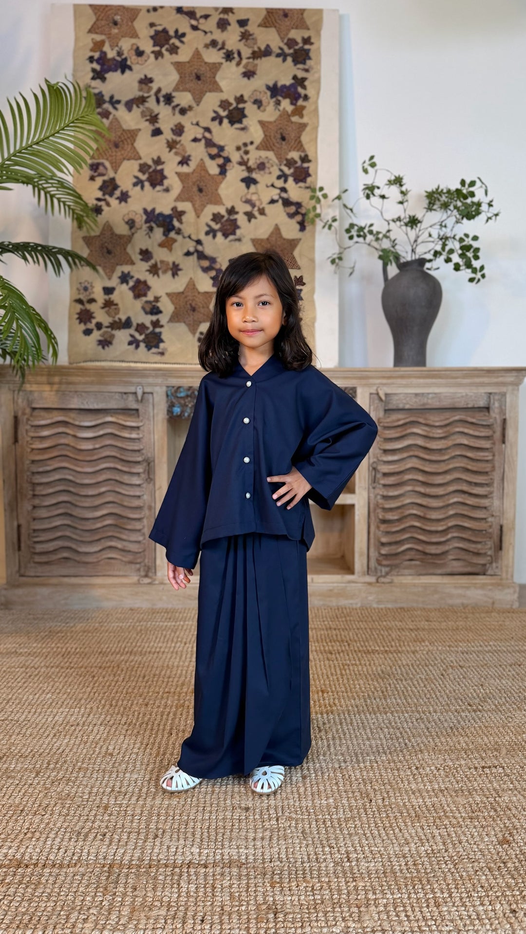 GALUH Short Kebarung Set in Midnight Blue