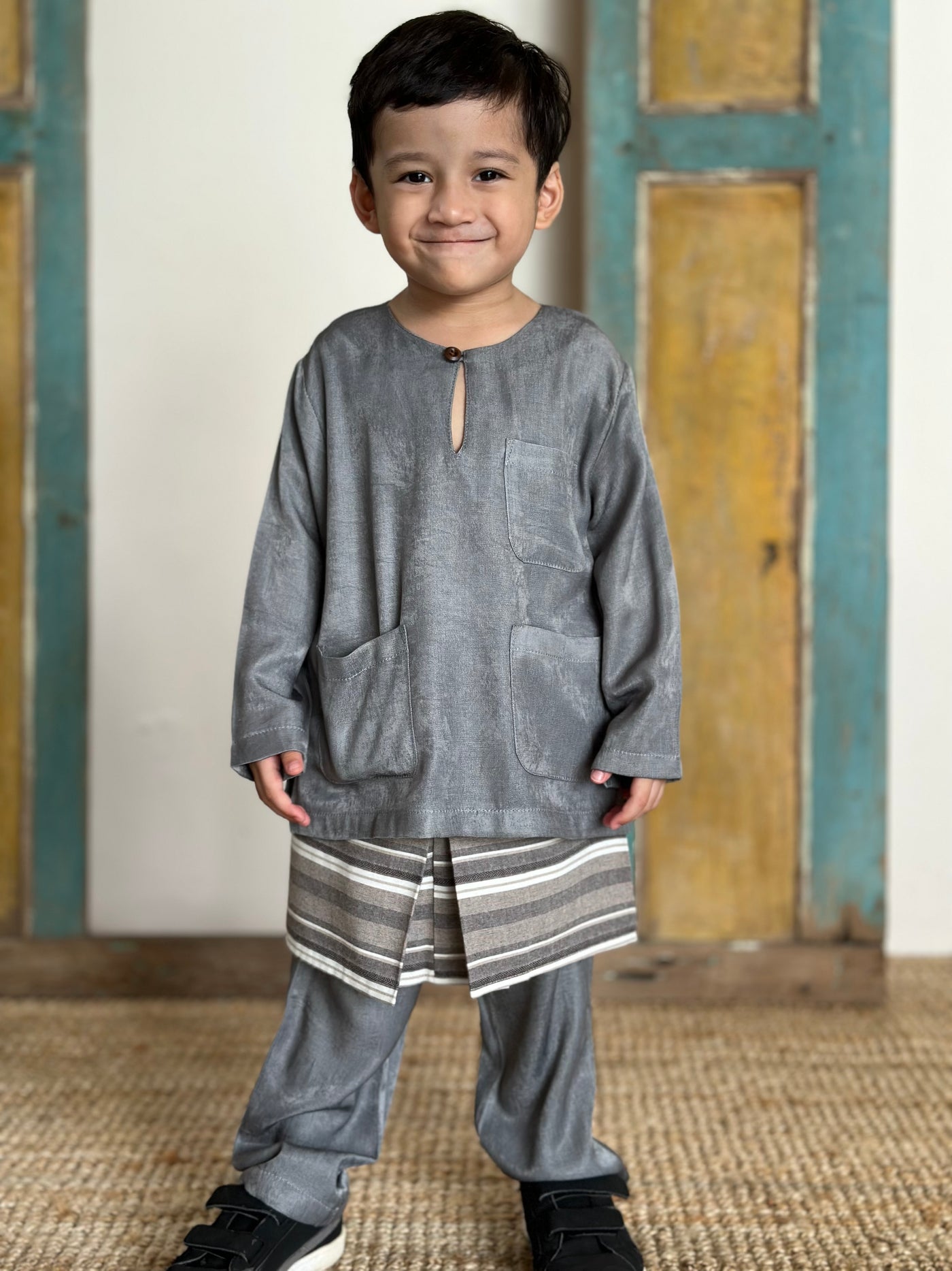 AYUB Instant Pelikat Style Samping in Slate Stripes