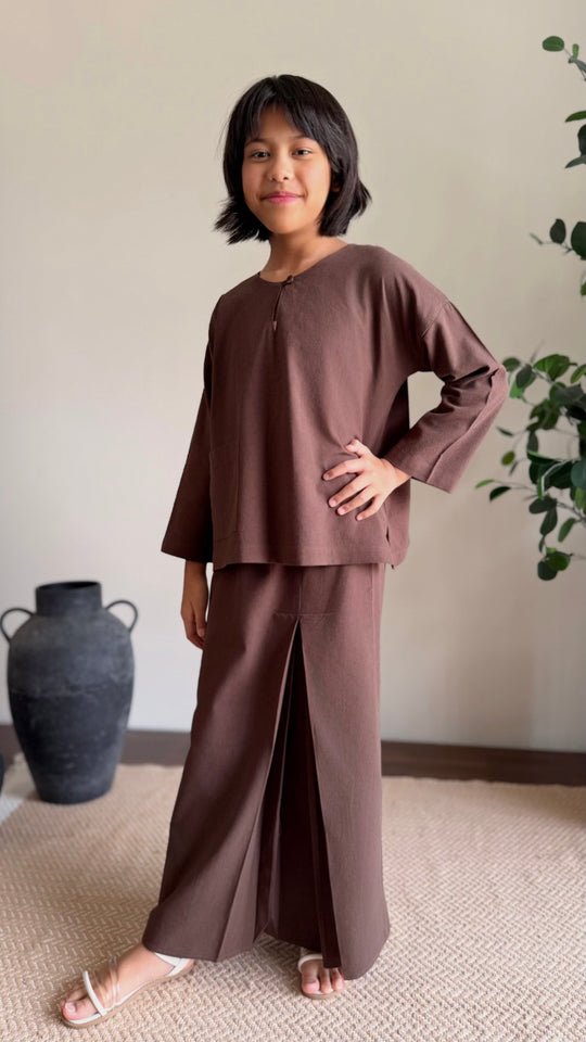 KESUMA Kurung Kedah Set in Chocolate Gingham