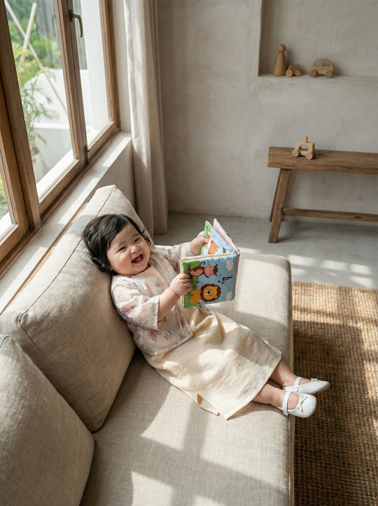 IXORA Baby's Dress with Bolero Set in Vanilla Rose