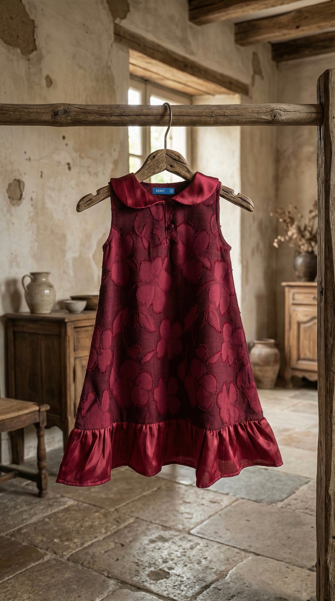 TIA Baby's Dress in Maroon