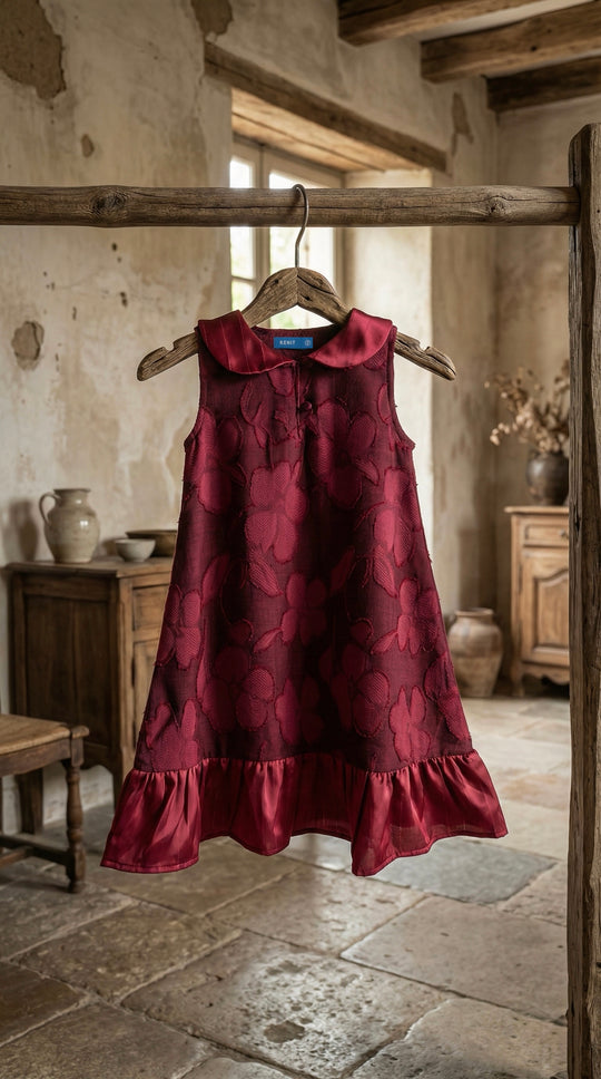 TIA Baby's Dress in Maroon