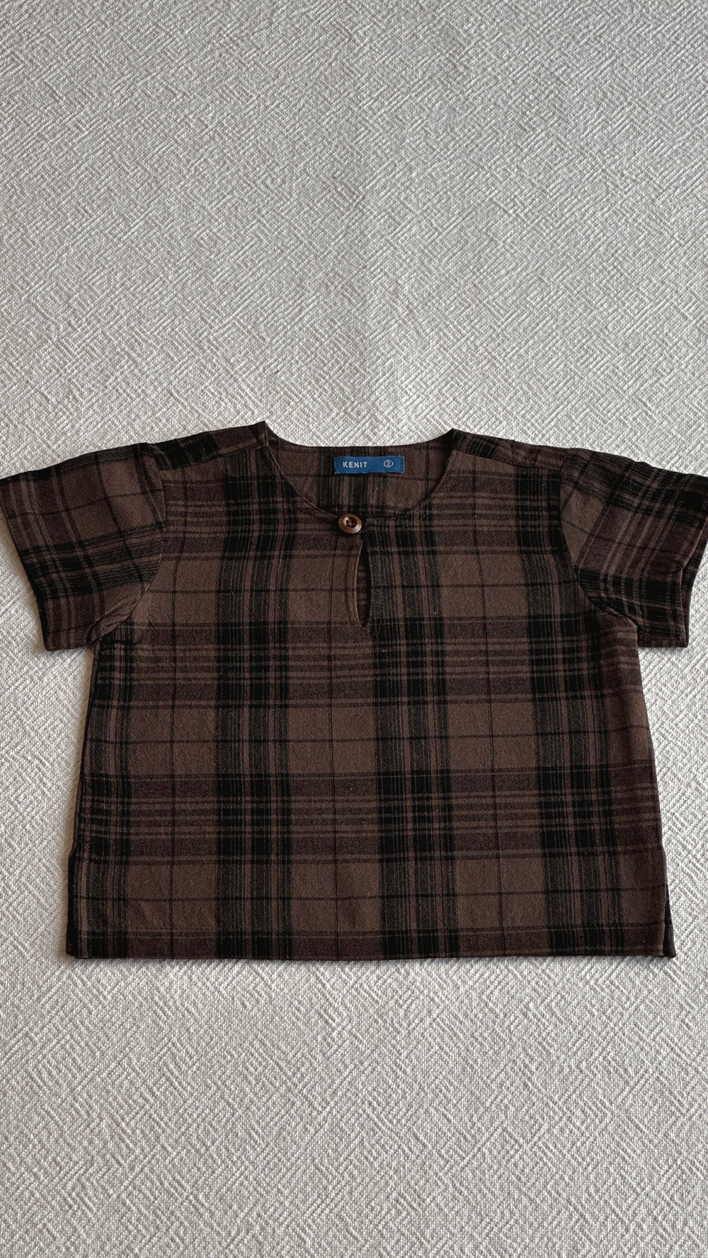 MUDA Baby's Teluk Belanga Kurta in Espresso Plaid