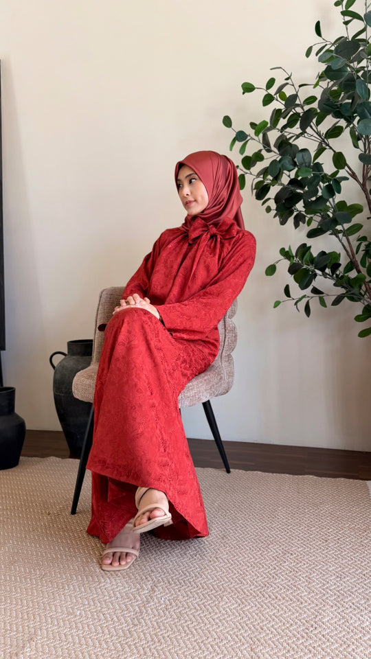 JAMILA Bow-tie Blouse & Skirt Set in Saffron