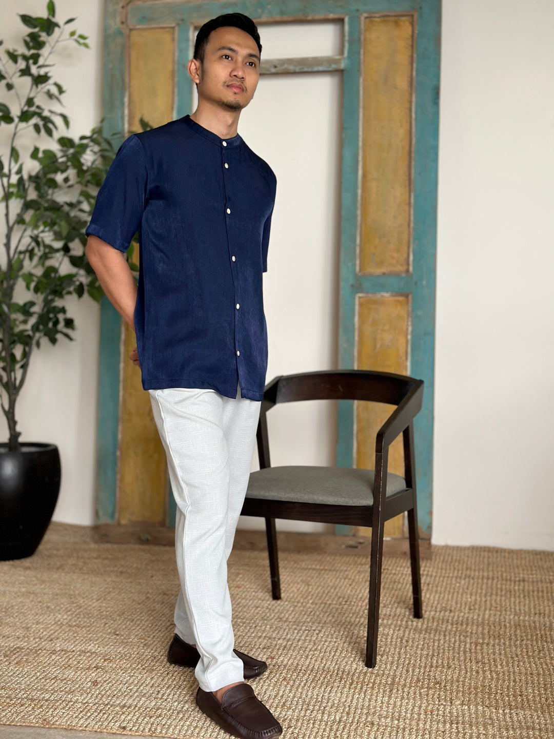 PAWANA Kurta in Navy Blue