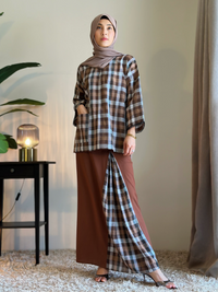 MAIMUNAH Kurung Kedah Set in Cocoa
