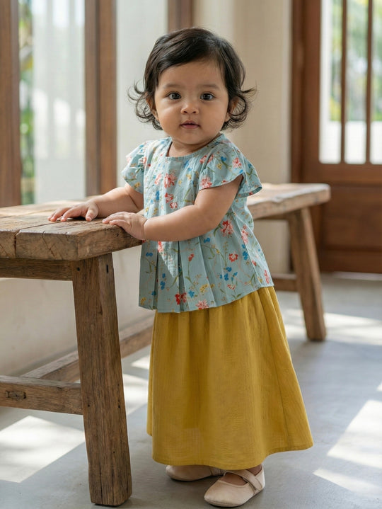 KUNTUM Baby’s Modern Kurung Set in Meadow