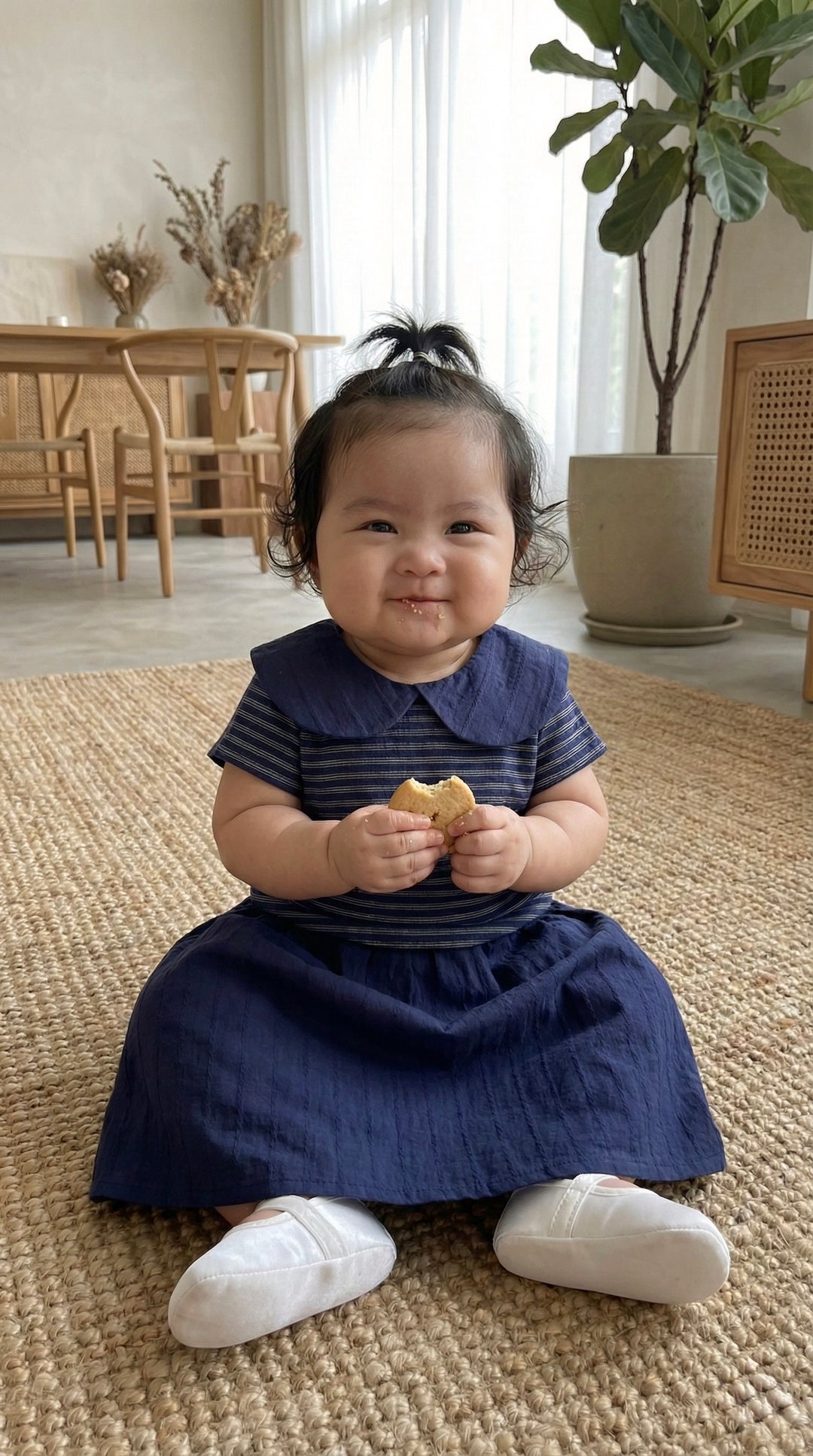 ARA Baby's Mini Kurung Set in Navy
