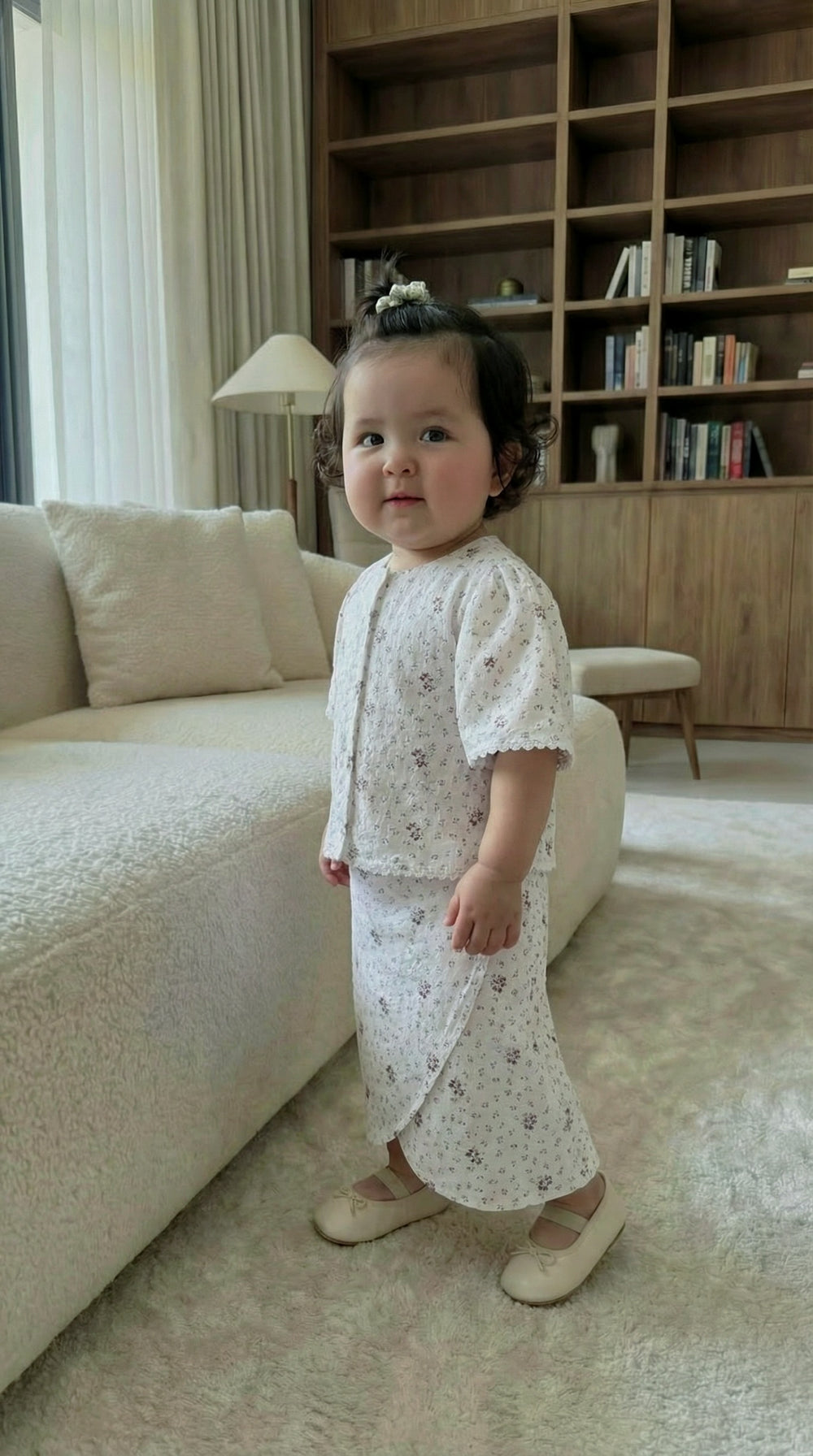 MELUR Baby’s Kebaya Set in Merlot Ditsy