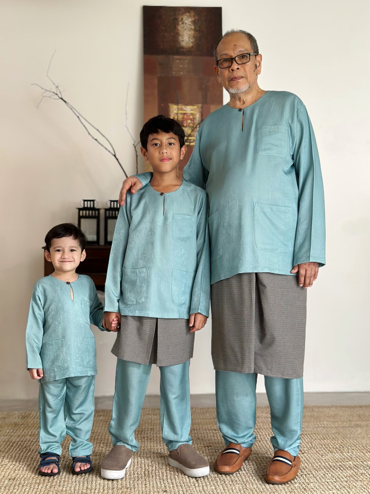 NUH Teluk Belanga Baju Melayu Set in Turquoise