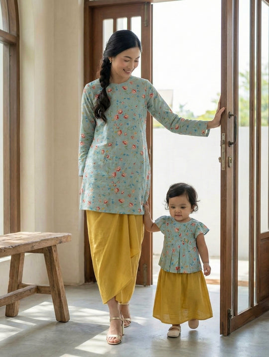 KUNTUM Baby’s Modern Kurung Set in Meadow