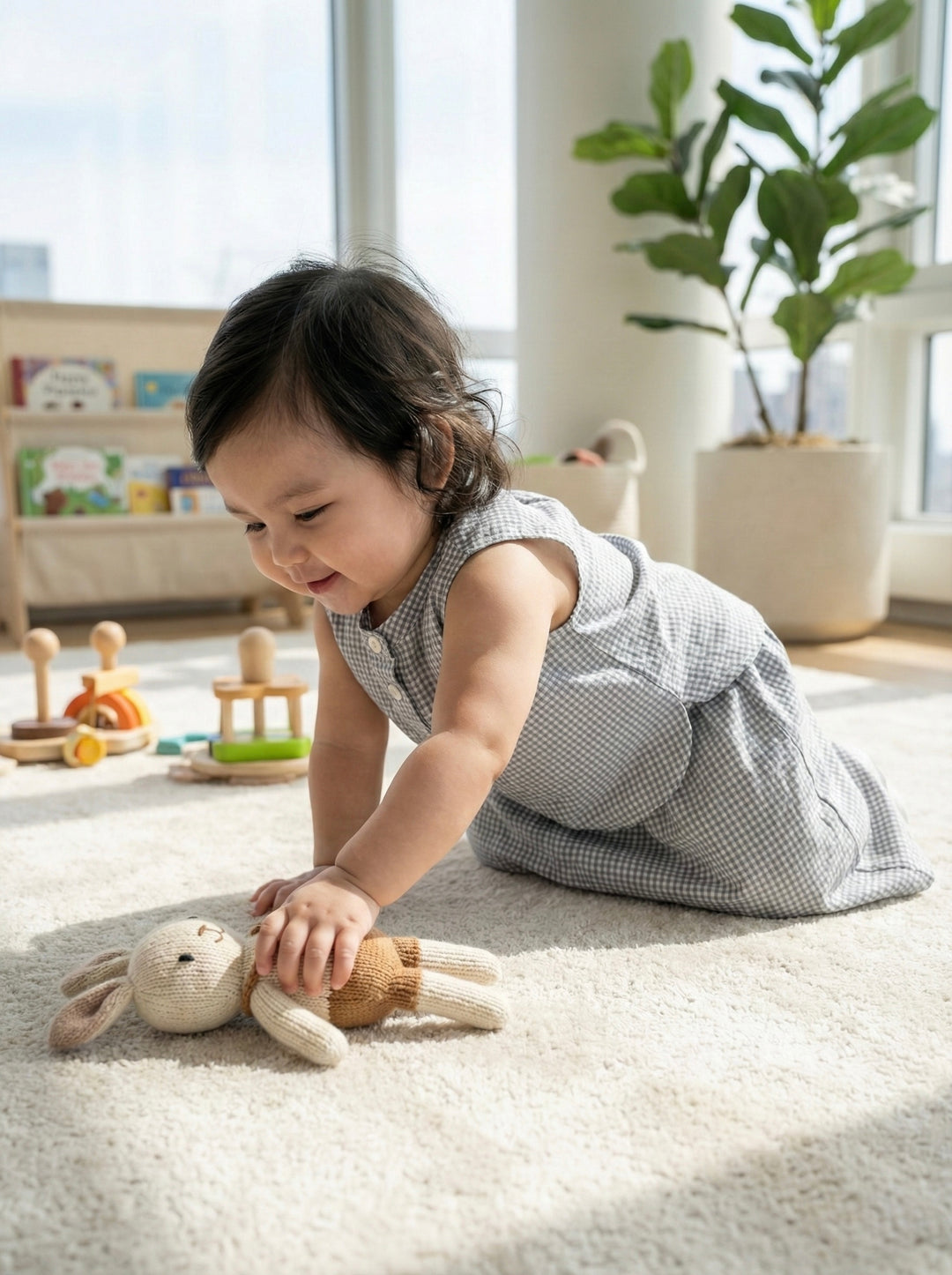 ELLIE Baby’s Sleeveless Blouse and Skirt Set in Gingham
