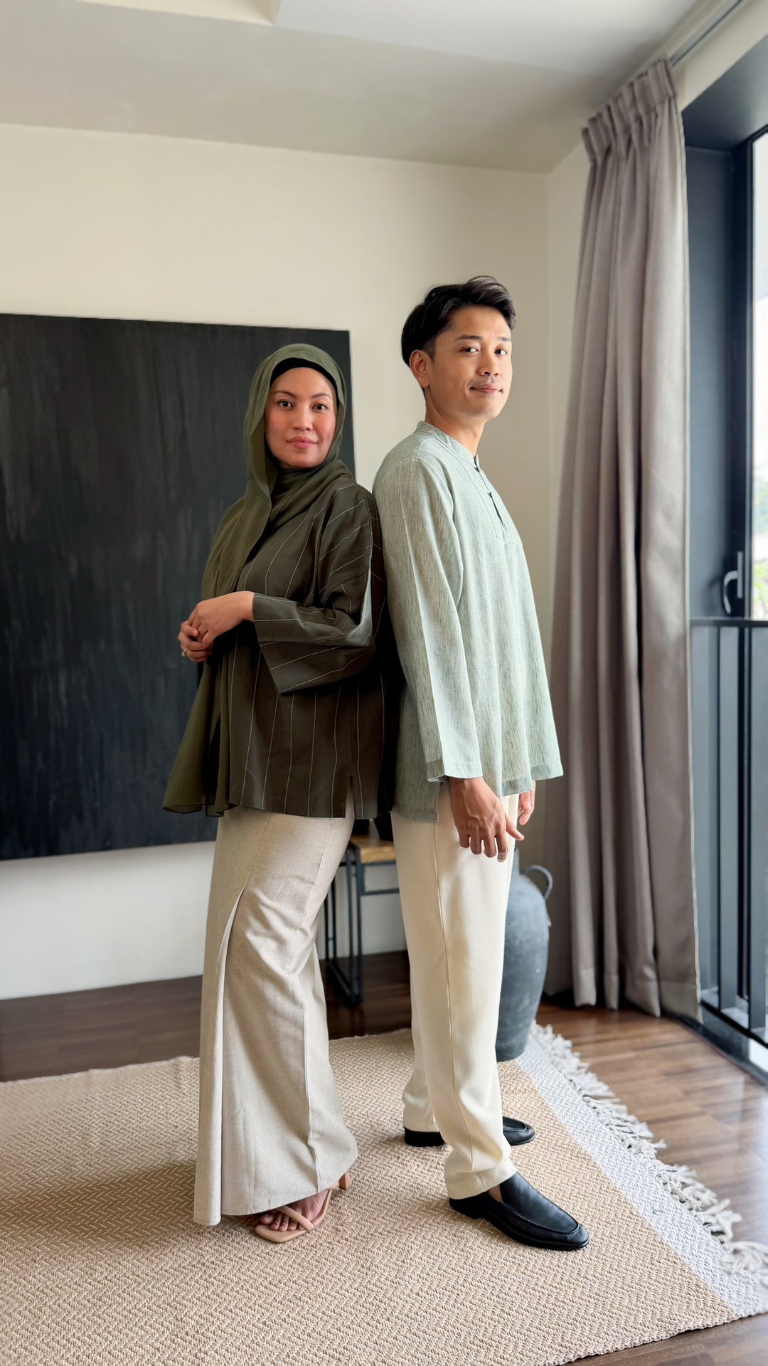 MAIMUNAH Kurung Kedah Set in Olive