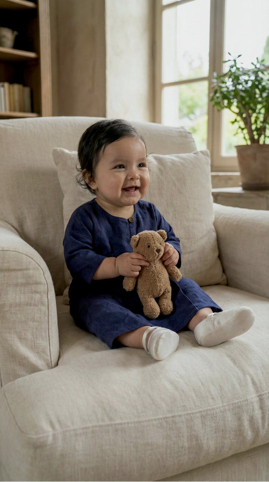KESUMA Baby's Kurung Kedah Set in Navy Blue