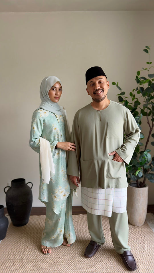 RATU Long Kebaya Set in Dreamy Green