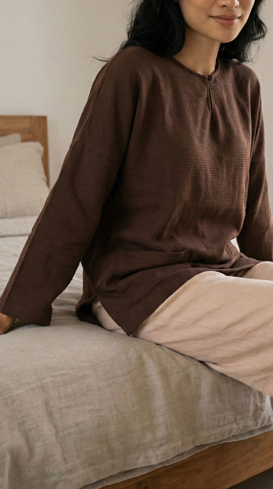 MAIMUNAH Kedah Top in Chocolate Gingham