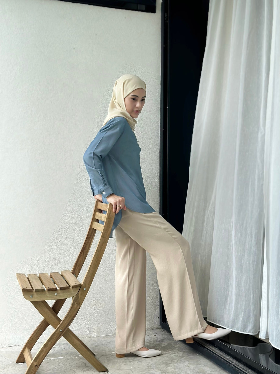 NAOMI Palazzo Pants in Latte
