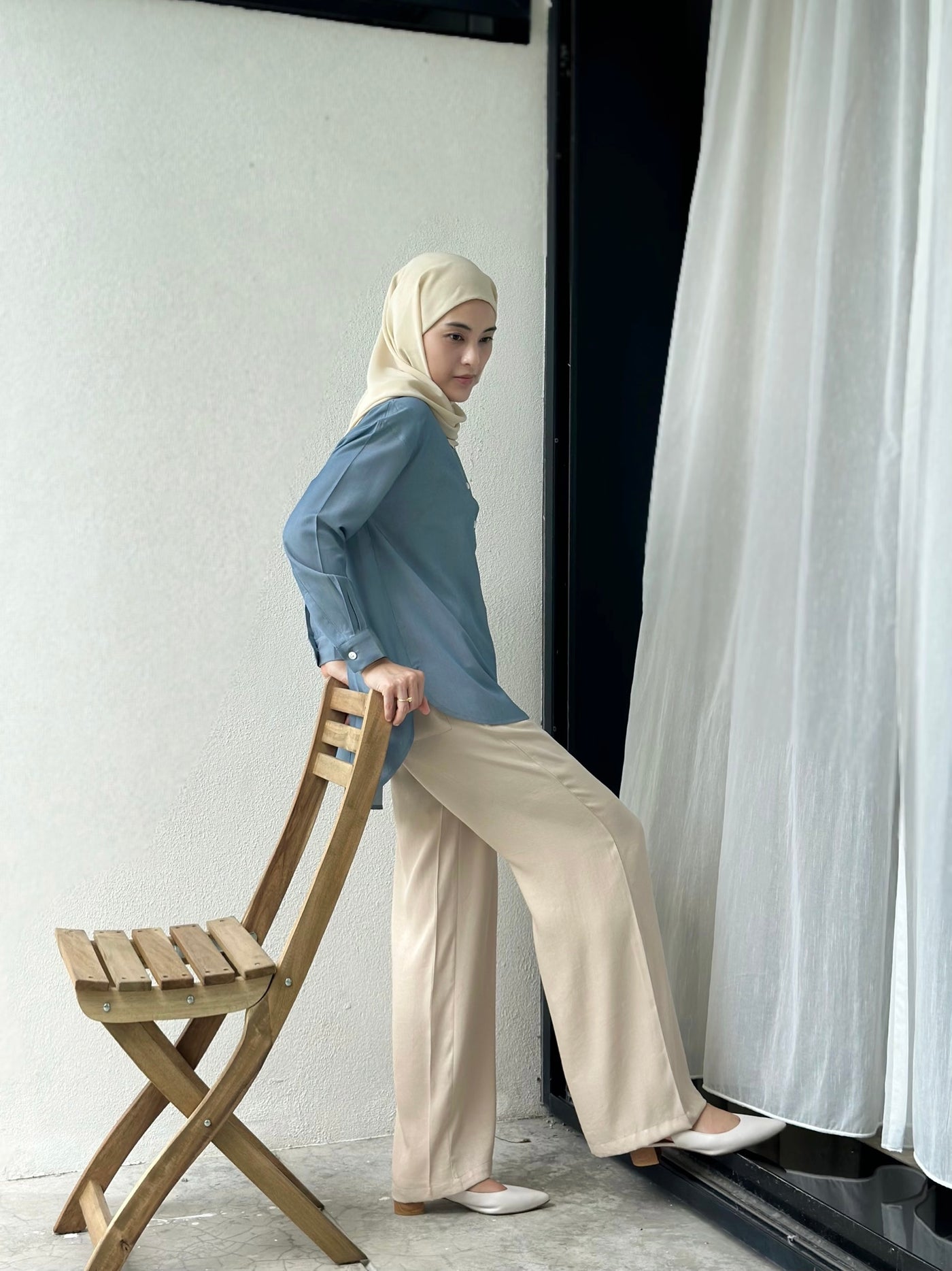 NAOMI Palazzo Pants in Latte