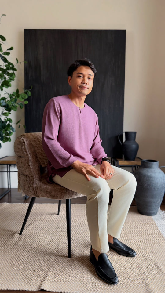 TUALANG Teluk Belanga Kurta in Old Plum