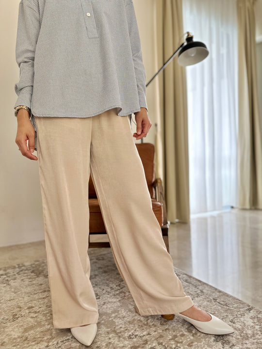 NAOMI Palazzo Pants in Latte