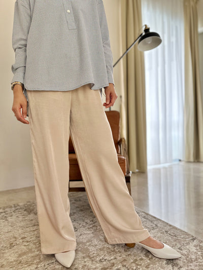 NAOMI Palazzo Pants in Latte