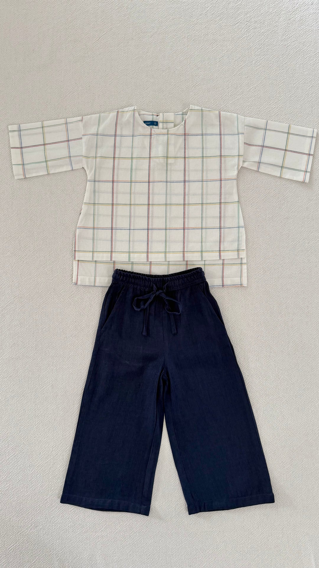 KENANGA Blouse & Pants Set in Pastel Grid