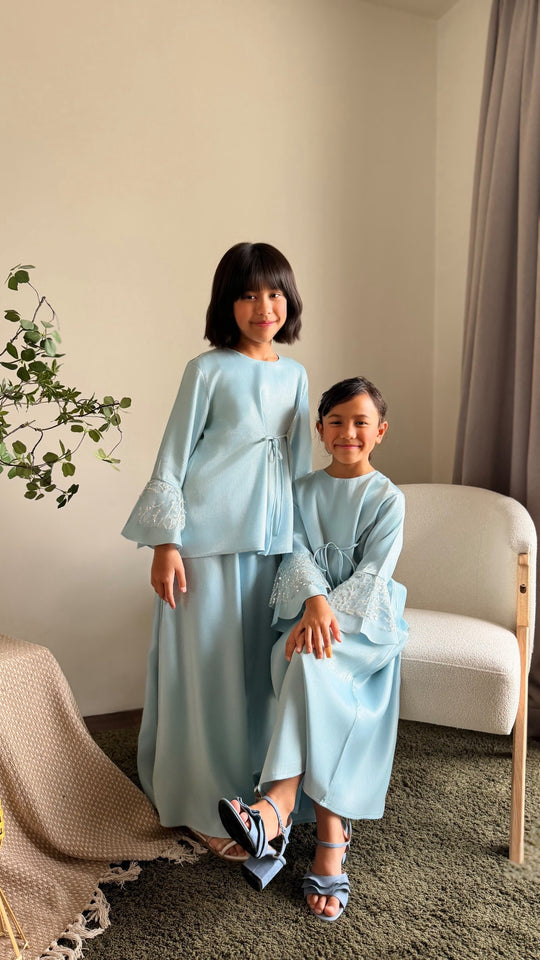 MEKAR Modern Kurung Set in Gilded Ice Blue