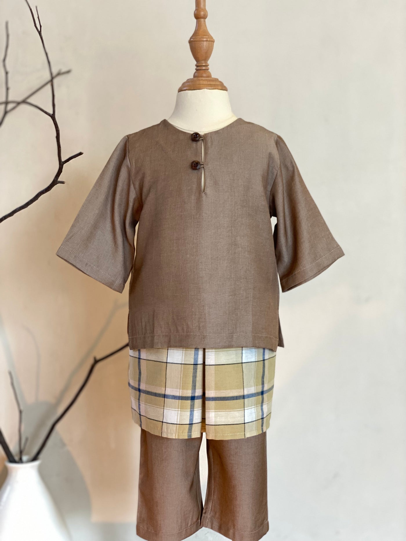 AYUB Instant Pelikat Style Samping in Parmesan Plaid