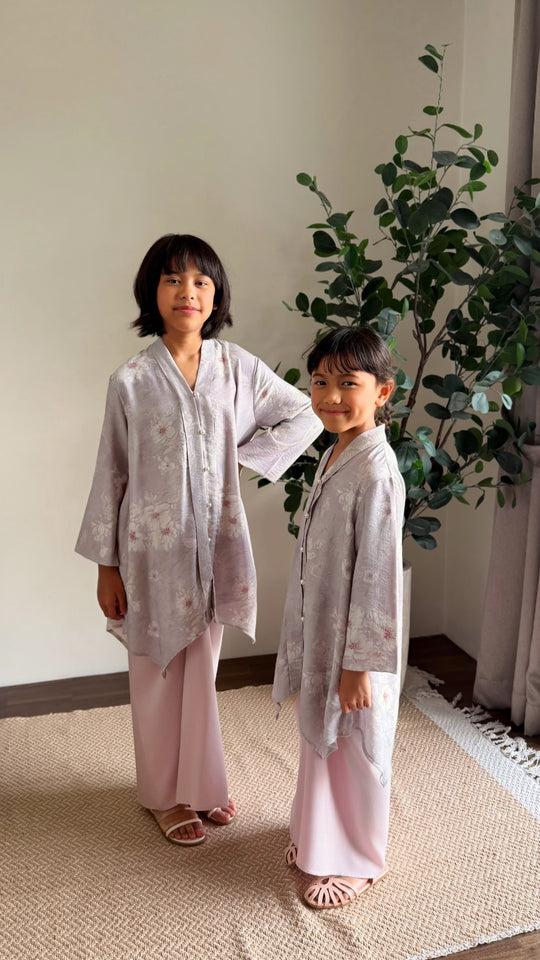 RATNA Long Kebaya Set in Misty Thistle