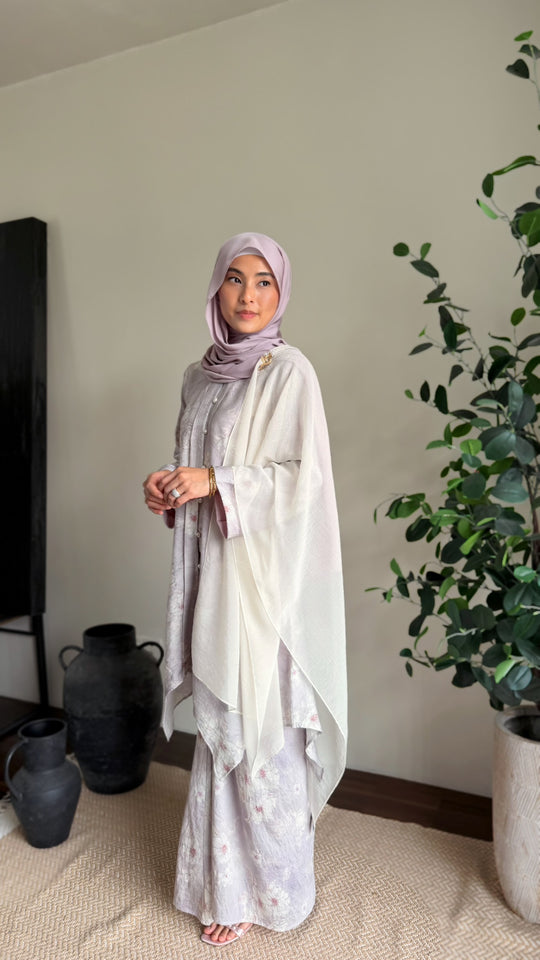 RATU Long Kebaya Set in Misty Thistle