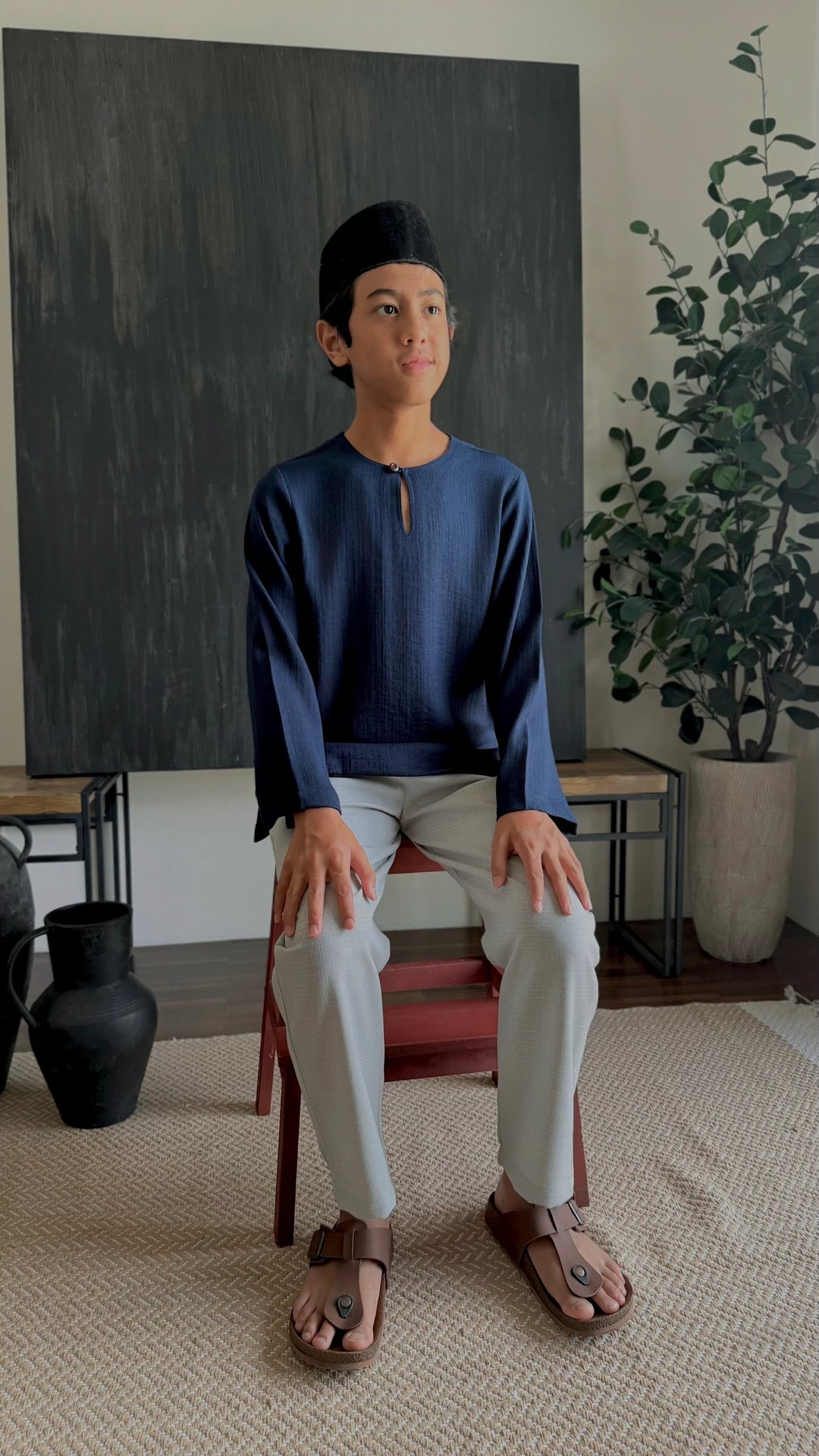 PEKAN Teluk Belanga Kurta in Midnight Blue