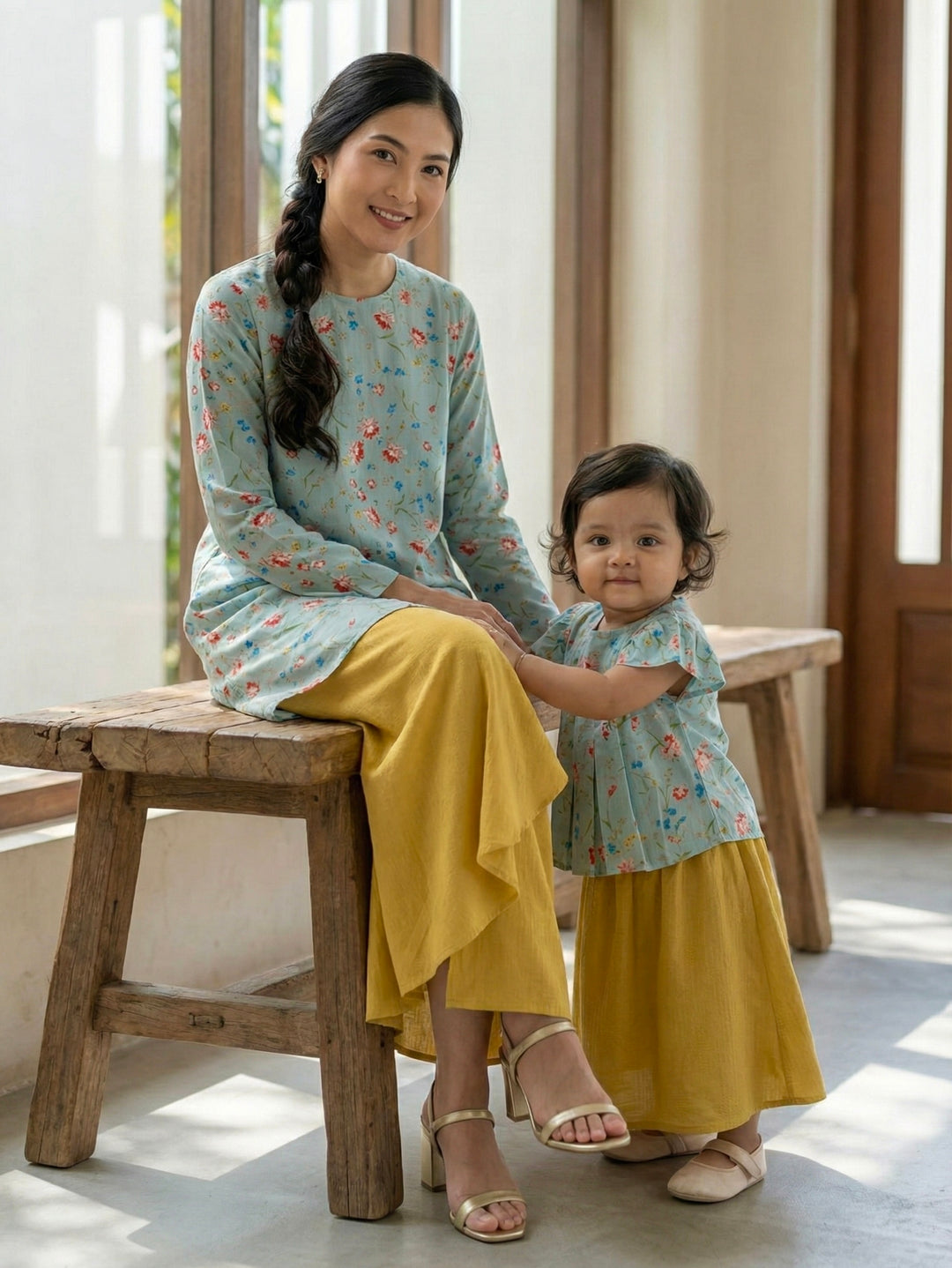 KUNTUM Baby’s Modern Kurung Set in Meadow