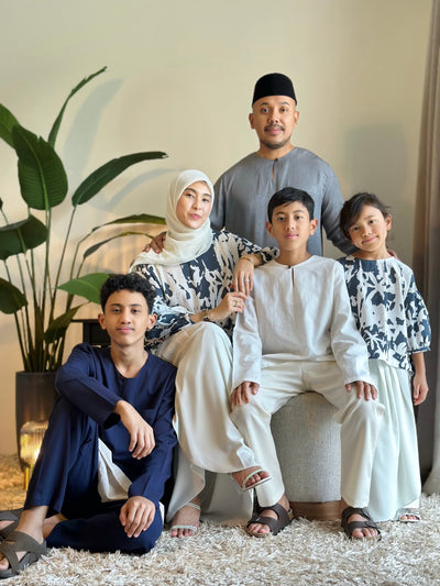 PAKMA Short Kurung Set in Vanilla Azure