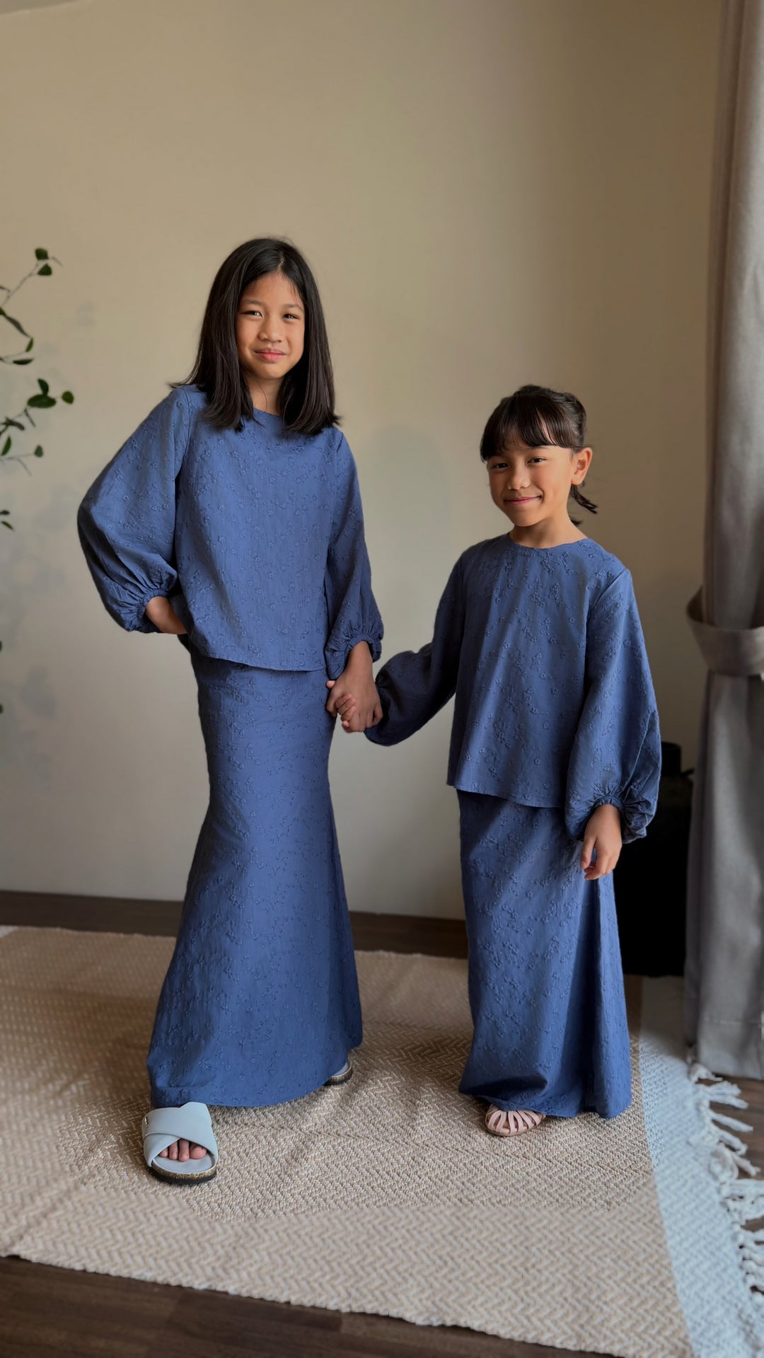 HANA Modern Kurung Set in Ash Blue