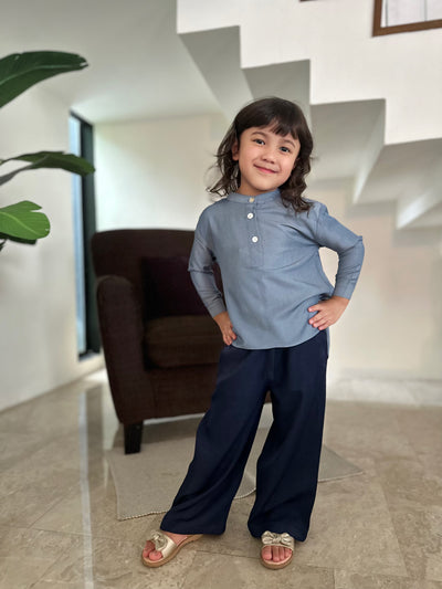EMERY Palazzo Pants in Midnight Blue