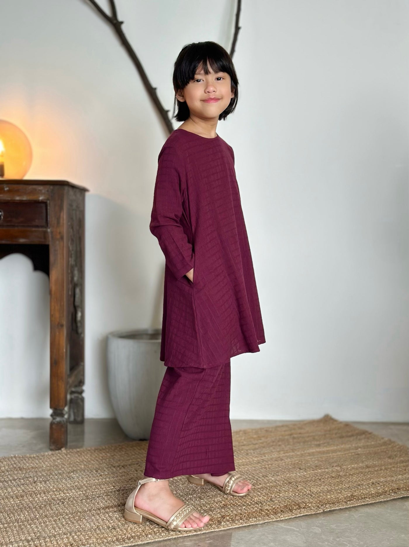 MELATI Kurung Pahang Set in Tyrian