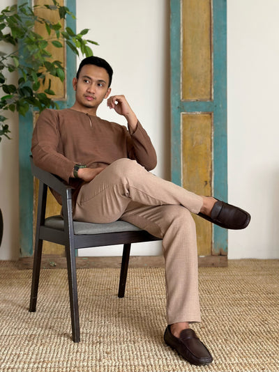 BUDI Teluk Belanga Kurta in Hickory