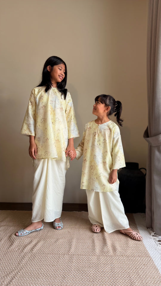 KASTURI Long Kurung Set in Lemon Blossom