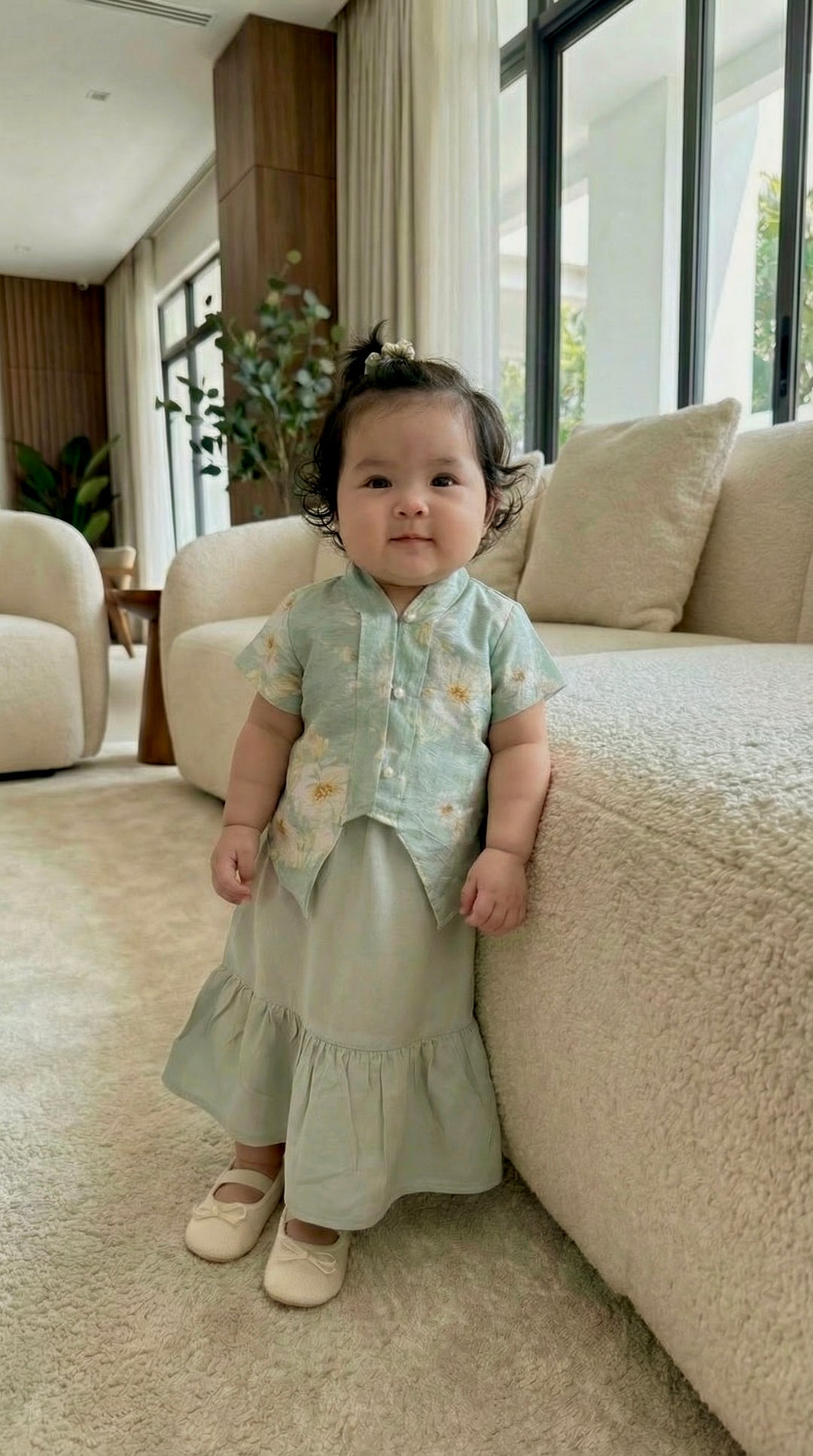 SERI Baby's Kebaya Set in Dreamy Green