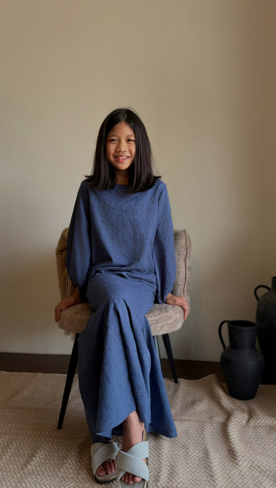 HANA Modern Kurung Set in Ash Blue