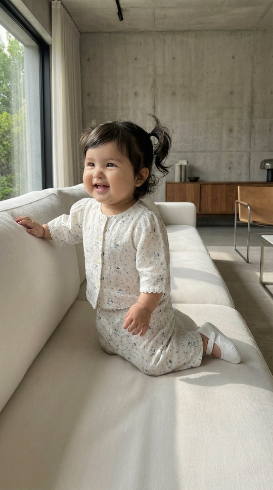 MELUR Baby’s Kebaya Set in Carbon Ditsy