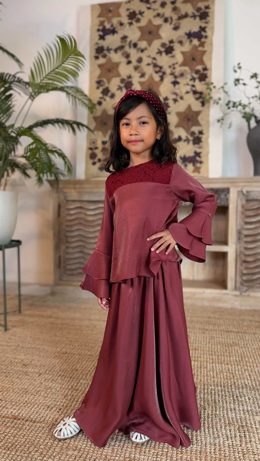 DIYA Modern Kurung Set in Rosewood