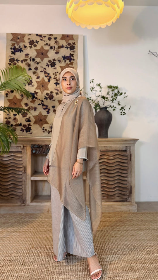 MULUS Kurung Kedah Set in Dune Biege