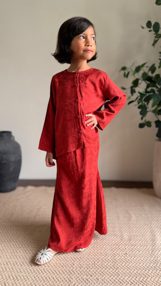 PUTRI Flare Modern Kurung Set in Saffron