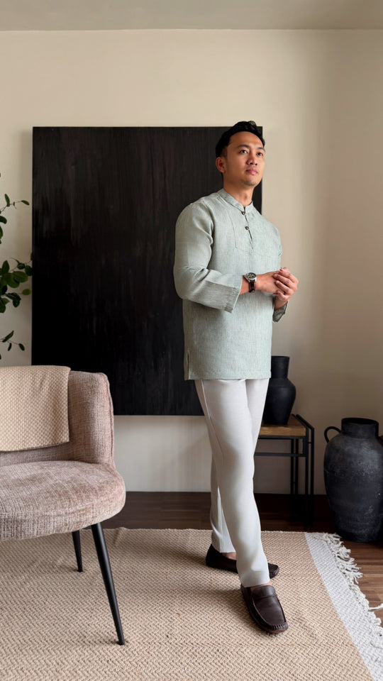 ZAHIR Kurta in Herbal Green